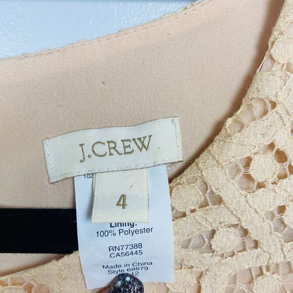 J. Crew Womens Size 4 Blush Pink Sleeveless Tiered Shift Dress in Teardrop Lace - Picture 7 of 10